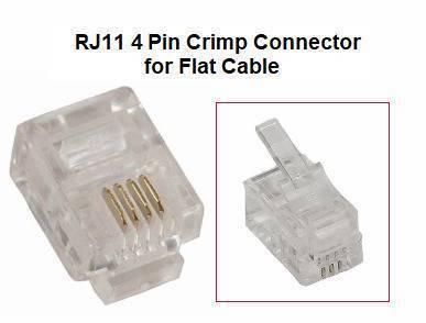 RJ11 4 pin Crimp Connector