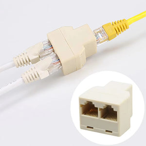 RJ45 1 to 2 Ethernet Splitter Adapter Female to Dual Female LAN Connector