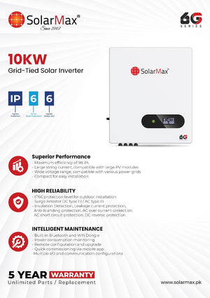 Solar Max SM-10K-6G3P (Three Phase) solar inverter in Pakistan