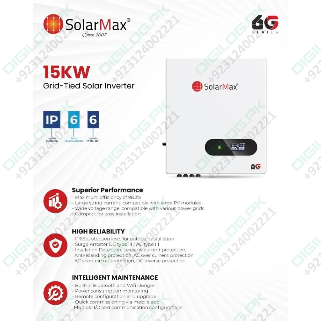 Solar Max SM-15K-6G3P (Three Phase) inverter in Pakistan