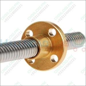 T8 250mmx8mm Screw Threaded Rod With Brass Nut