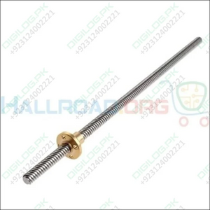 T8 250mmx8mm Screw Threaded Rod With Brass Nut