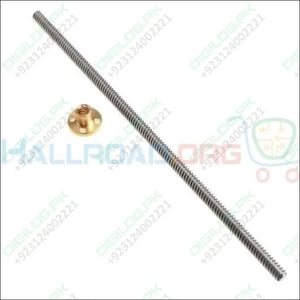 T8 250mmx8mm Screw Threaded Rod With Brass Nut