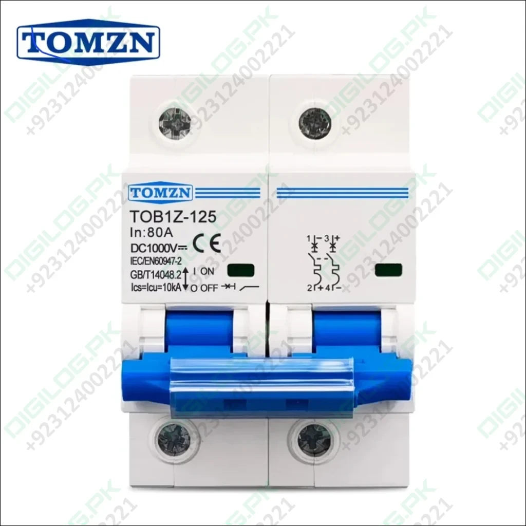 Tomzn 2P DC MCB Circuit Breaker (125A/100A)