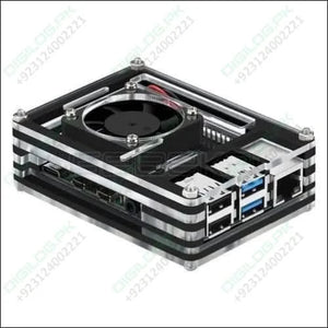 Transparent Acrylic Case For Raspberry Pi 4b With Cooling