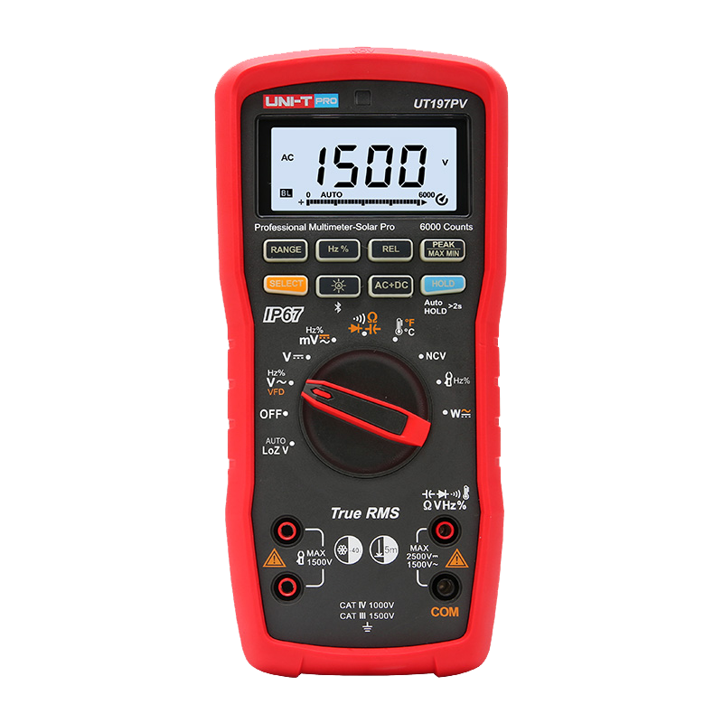 UNI-T UT197PV PV multimeter display detail