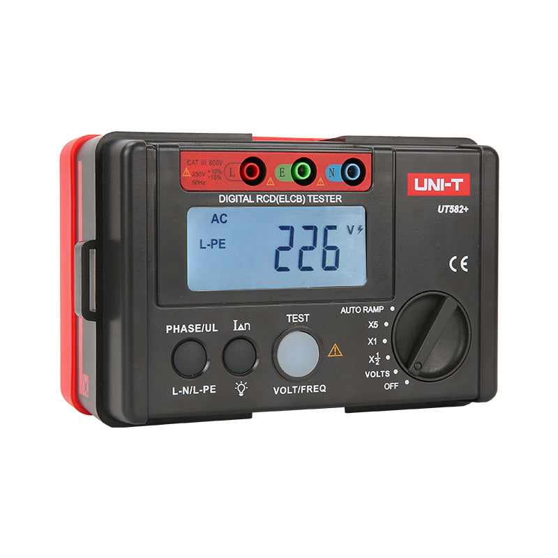 UNI-T UT582+ rcd / elcb tester view 2