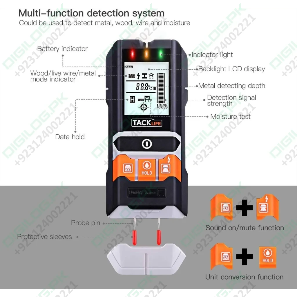 Wall Detector Tacklife Dms05 4 In 1 With Lcd Display