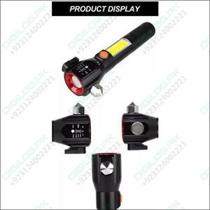 Water Proof Zoom Able Emergency Cob Flash Light Led Safety