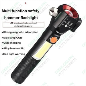 Water Proof Zoom Able Emergency Cob Flash Light Led Safety