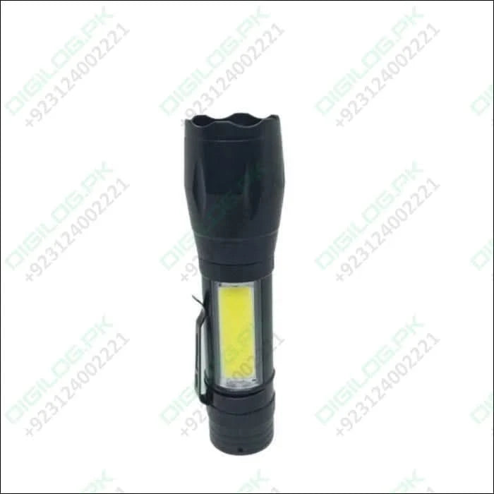 XPE COB LED Zoomable Battery Flashlight with Clip Mini