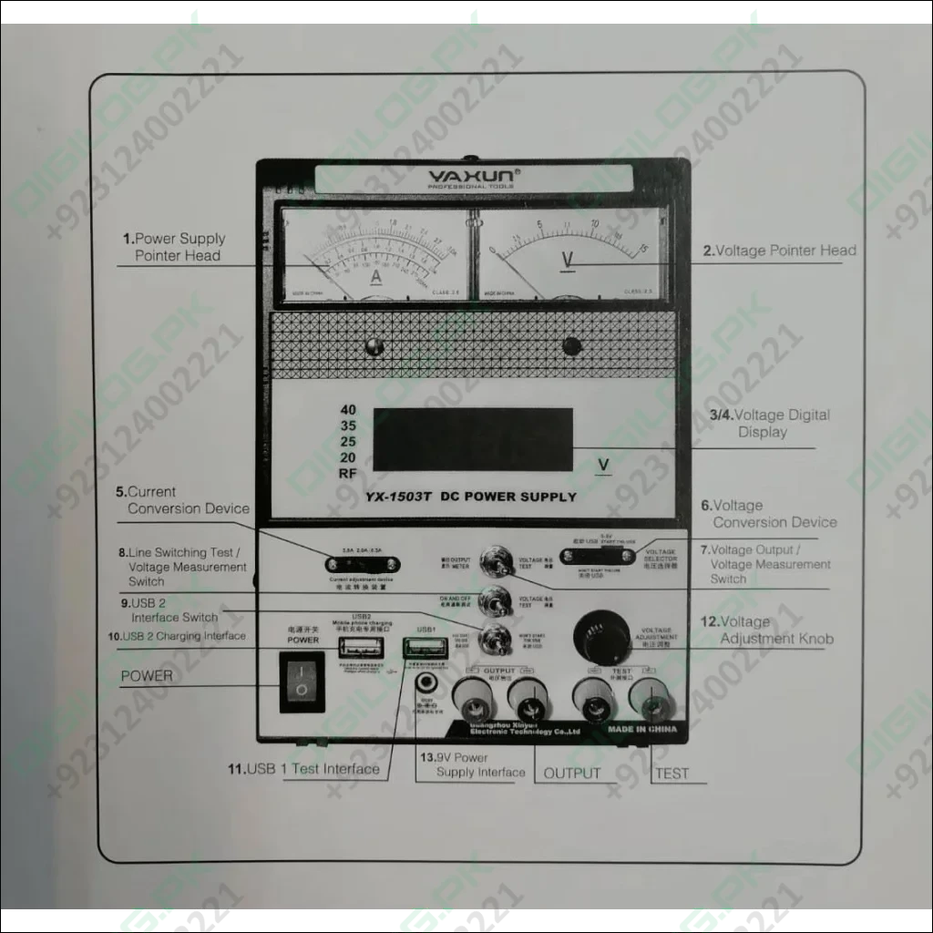 Variable Power Supply For Mobile Repairing YX1503T 15V 3A