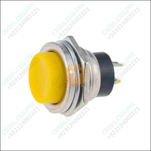 Yellow Momentary SPST Cap Push Button Switch Ac 6a 125v 3a 250v