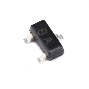 A1015 2SA1015 MMBT1015 2SA1015LT1 1015 SMD Ba Transistor PNP 50V 150mA 250mW Sot-23 - a small black electronic component in a SOT-23 package with three metal pins and the letters BA printed on the top surface.