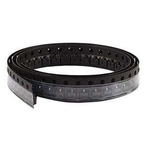 A1015 2SA1015 MMBT1015 2SA1015LT1 1015 SMD Ba Transistor PNP 50V 150mA 250mW Sot-23 - shown as a long, coiled black plastic carrier tape with a clear film cover containing multiple small electronic components.