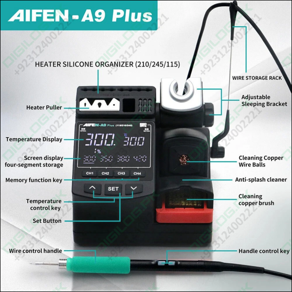 AIFEN A9 Plus 120W Digital Soldering Station - T245/T210/T115 Compatible