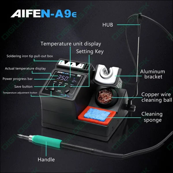 AIFEN A9E Soldering Station 160W Temperature Control 3 Memory Storage T210 Tip in pakistan