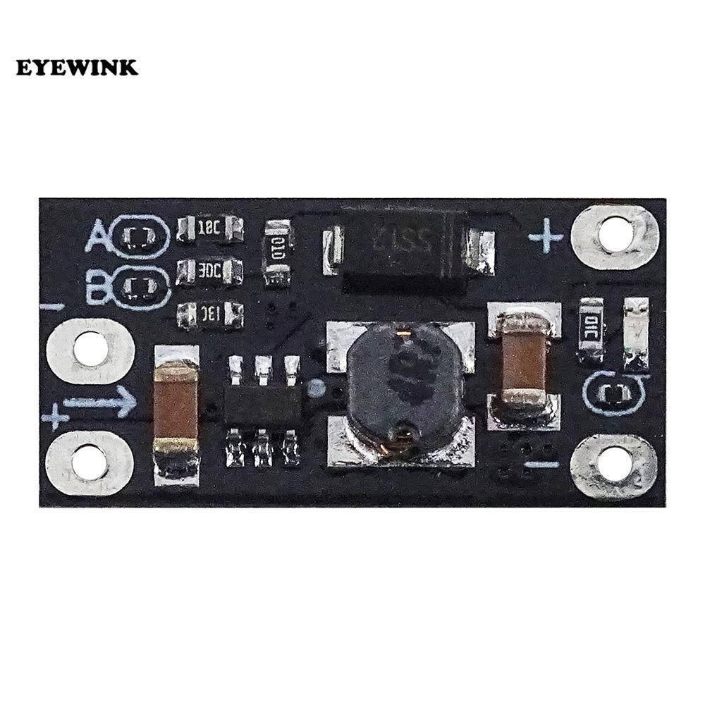 AL253 Boost Converter For Internet Router 5V 9V 12 DC Output Mini Converter Boost Step Ptcl D Link Tp Link - a small rectangular black circuit board featuring an inductor, a diode, capacitors, and input/output solder pads.