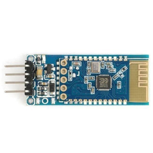 Arduino Bluetooth Module Upgraded Version Of Hc 05 Module HC05 - rectangular circuit board with a four-pin header on one side and a gold-colored antenna pattern on the other.
