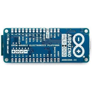 Arduino MKR1000 WiFi Board Module - a blue rectangular microcontroller board featuring labeled pin headers, a micro-USB port, and the Arduino logo.
