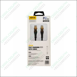 Aspor A153 240W LED Light Type-C to Type-C PD Fast Charging Cable
