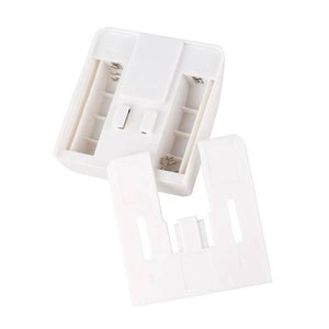 Auto Smart LED Induction PIR Motion Sensor Lamp Light For Drawer Cabinet Cupboard Closet Doors - the white plastic battery compartment housing with two battery slots and a detached cover.