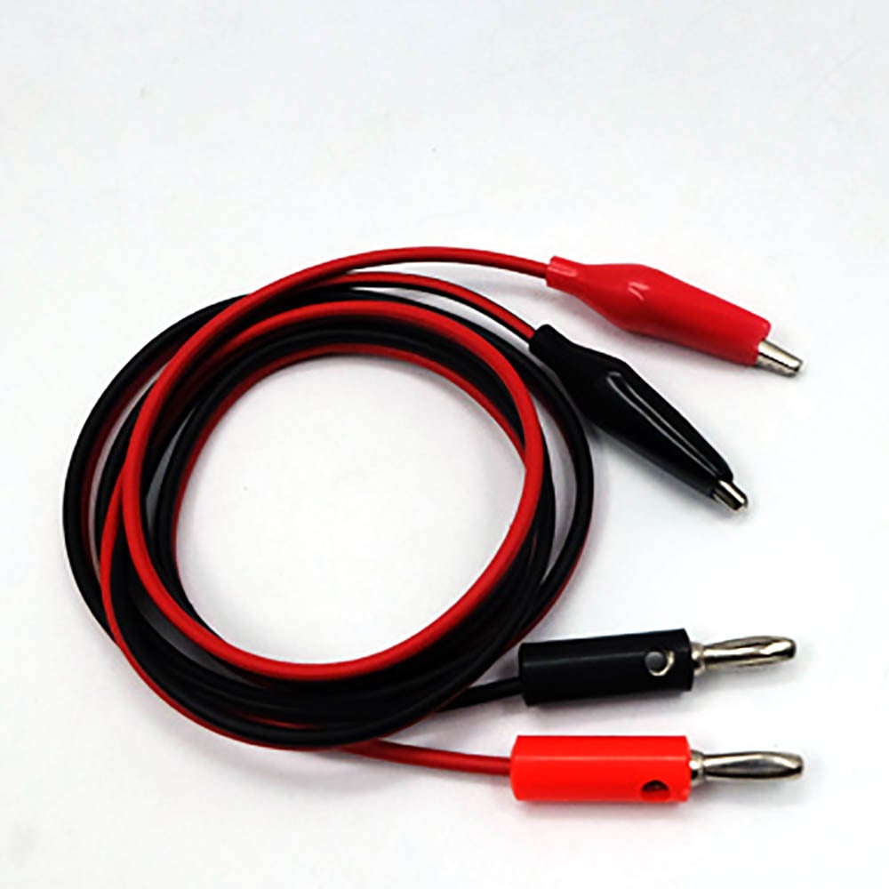 Banana Clip Wire High Quality - a pair of red and black test leads with alligator clips on one end and banana plugs on the other.
