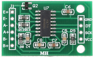 Big PCB HX711 Weighing Sensor Load Cell Amplifier Module Analog To Digital Converter Pressure Sensor - a green rectangular circuit board featuring a central chip, capacitors, resistors, and pins.
