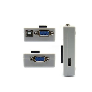 Bios RT809F Serial Isp Programmer RT809 With 3 Adapters - three views of the grey rectangular device with a VGA port, a USB port, and an HDMI port.