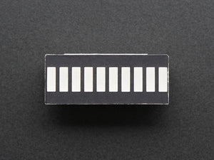 Blue 10 Segment Light Bar Graph LED Display - a rectangular component with ten white, vertical rectangular segments arranged in a single row.