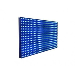 Blue P10 Outdoor LED Display Panel Module 5V 32x16 HUB12 - a rectangular electronic panel featuring a grid of blue LED lights on a black base.