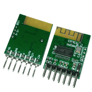 Bluetooth 4.0 Audio Receiver Stereo Wireless Speaker Module - two green circuit boards with pin headers, antenna patterns, and labeled ports.
