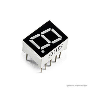 Cc 1 Digit 7 Segment 0.7 Inch LED Common Cathode Display Red Color - a single-digit electronic display component with pins on the bottom.