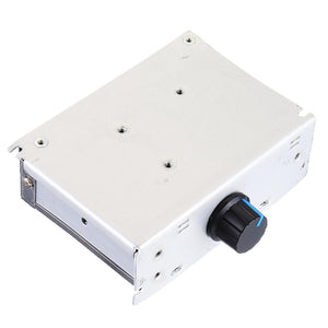 Ccm6ds PWM DC Motor Governor 12V 24V 36V 30A DC Motor Speed Controller - a silver rectangular metal-cased motor speed controller featuring a single black rotary control knob on the front side.