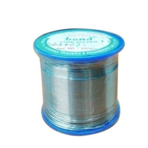 China 400 Gram Soldering Wire - shown as a spool of metallic silver wire with a blue plastic top and bottom label.