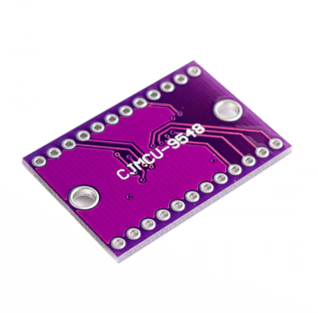 Cjmcu-9548 TCA9548A 1-to-8 I2c 8-channel Iic Multiplexer Multi-channel Expansion Development Board For Arduino - a rectangular purple circuit board featuring two mounting holes and two rows of through-hole pins.