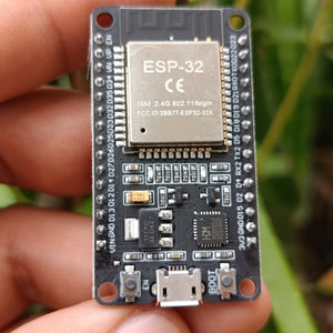 Compatible Wroom ESP32 WiFi Based Microcontroller Development Board Nodemcu CH9102X - a black rectangular circuit board with a micro-USB port, two buttons, and pin headers.