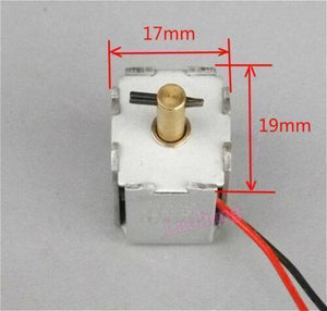 DC 6-12V Bidirectional Self-retaining Solenoid Push Pull Electromagnet PJT-01D - shown in a top-down view with dimension markings of 17mm by 19mm.