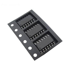 Dell TL074C SMD - shown as three black integrated circuit chips with metal pins arranged in a black plastic carrier tape.