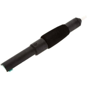 Desoldering Pump Vaccum Solder Sucker - shown as a black, cylindrical hand tool with a soft foam grip and a visible screw on the central body.