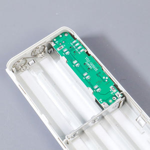 DIY 5x18650 Power Bank Case Dual USB Power Bank Box Shell Dual USB Charging Box With Digital Display Screen(without Battery) - the interior white plastic shell with a green circuit board labeled YDJ-009HX and metal battery contact springs.