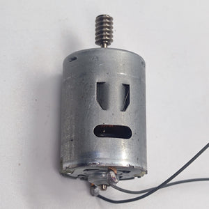 DIY DC Motor DC 3V To 25V Torque Mini Motor 17500RPM - a silver cylindrical DC motor with a metal worm gear on the shaft and two black wires.