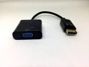 Dt-6404 HDMI To VGA +audio Converter - shown as a black adapter with a DisplayPort connector on one end and a female VGA port on the other.