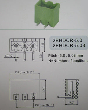10 Pin Connector Pcb Mount Right Angle Bent Screw Terminal