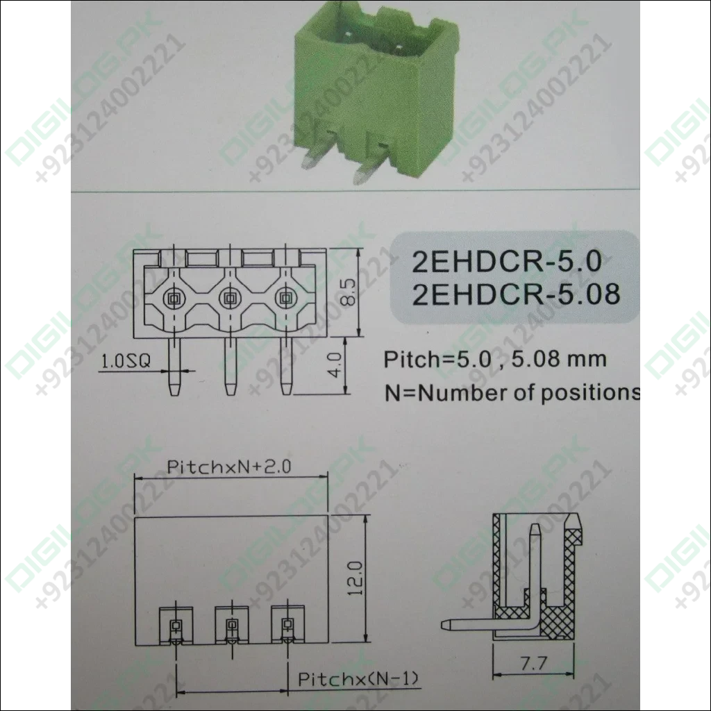 10 Pin Connector Pcb Mount Right Angle Bent Screw Terminal