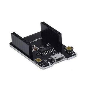 ESP32 Cam Mb Micro USB Programmer CH340G USB To Serial Port Board - a black rectangular circuit board featuring two female pin headers, a micro USB port, and two push buttons.