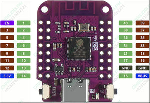 ESP32 S2 Mini S2 Mini V1.0.0 WiFi Board Based ESP32-S2FN4R2 ESP32-S2 4MB Flash Type-C Connection Compatible