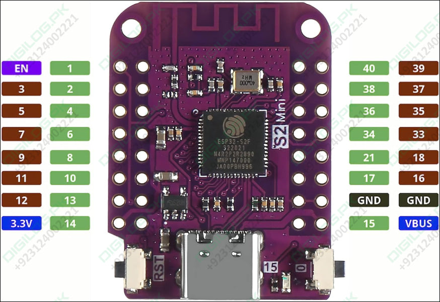 ESP32 S2 Mini S2 Mini V1.0.0 WiFi Board Based ESP32-S2FN4R2 ESP32-S2 4MB Flash Type-C Connection Compatible