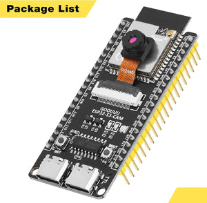 ESP32 S3 Cam Development Board With OV3660 Camera - ESP32-S3-wroom N16R8 Module WiFi Bluetooth Microcontroller MCU With Dual Type-c And ESP32-S3-core Compatible With Arduino IOT Communication - OV2640 camera module, featuring two USB Type-C ports, a reset button, a boot button, and pin headers.