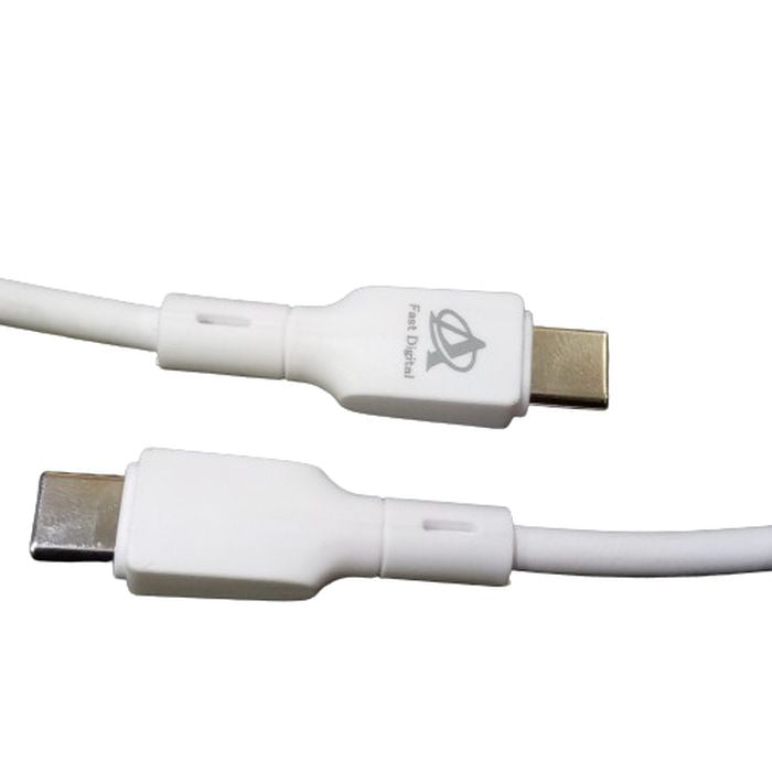 Fast C Type to C Type cable - two white USB-C connectors with a "Fast Digital" logo on the white cable housing against a white background.